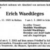 Waedtleges Erich 1921-2003 Todesanzeige